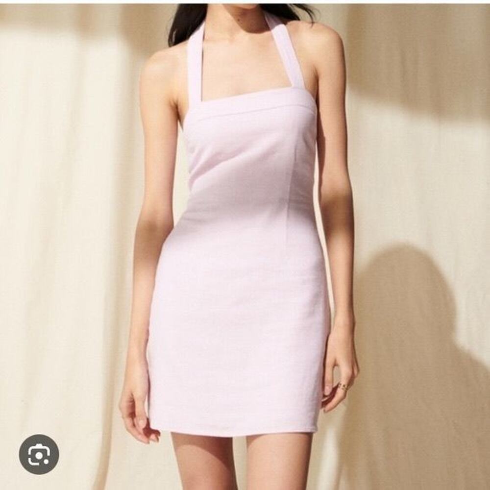 NWT Abercrombie & Fitch Linen, Purple, Halter Dress Sz Large